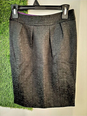Banana Republic Textured Pencil Skirt in Black Size 0 NWT